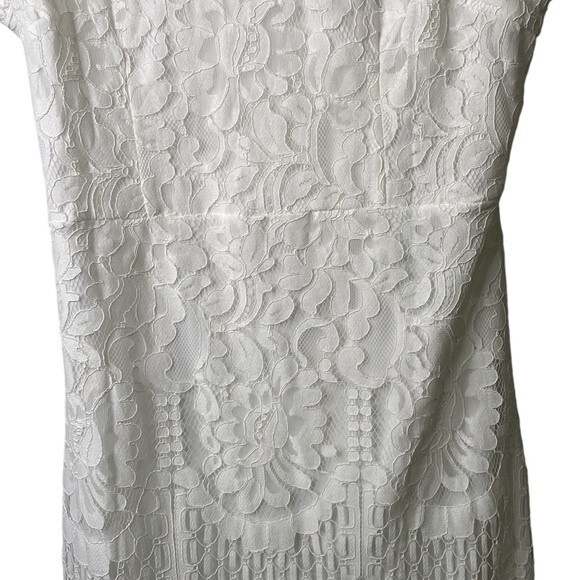 MSLG Floral Lace Sleeveless A-Line Dress V-Back Wedding Rehearsal Dinner Party - Picture 5 of 16